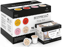 Load image into Gallery viewer, Bestpresso Coffee, Variety Pack Single Serve K-Cup Pods, 96 Count. Includes Breakfast, Colombain, Donut and Italian (Compatible With 2.0 Keurig Brewers) 8 Packs Of 12 Cups