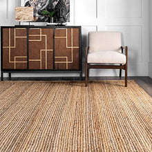 Load image into Gallery viewer, nuLOOM Rigo Hand Woven Farmhouse Jute Area Rug, 8' x 10', Natural
