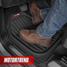 Load image into Gallery viewer, Motor Trend 923-BK Black FlexTough Contour Liners-Deep Dish Heavy Duty Rubber Floor Mats for Car SUV Truck & Van-All Weather Protection, Universal Trim to Fit