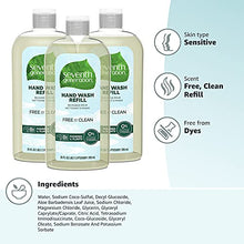 Load image into Gallery viewer, Seventh Generation Hand Soap Refill, Free & Clear Unscented, 24 oz, 3 Count (Pack of 1) (Packaging May Vary)