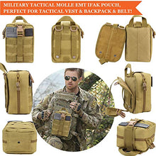 Load image into Gallery viewer, Monoki First Aid Survival Kit, 302Pcs Tactical Molle EMT IFAK Pouch Outdoor Gear EDC Emergency Survival Kits First Aid Kit Trauma Bag for Hiking Camping Hunting Car Travel or Adventures-Mud Yellow