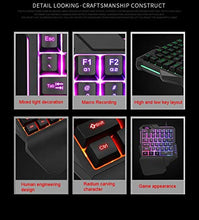 Load image into Gallery viewer, CHUNUO One-Handed Mechanical Gaming Keyboard, USB Wired Rainbow Letters Glowing Luminous with Wrist Rest, Gaming Keyboard Set (Keyboard + Ordinary Mouse)