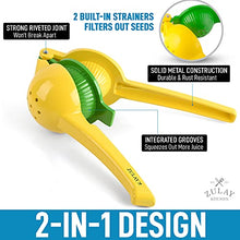 Load image into Gallery viewer, Zulay Metal 2-In-1 Lemon Lime Squeezer - Hand Juicer Lemon Squeezer - Max Extraction Manual Citrus Juicer
