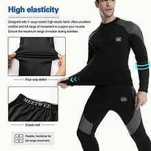 Load image into Gallery viewer, MEETWEE Thermal Underwear for Men, Fleece Lined Base Layer Set Cold Weather Heatgear Top & Long Johns for Skiing Motorcycle Black