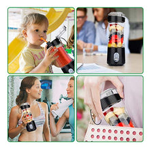 Load image into Gallery viewer, Aitsite Portable Blender, Personal Mixer Fruit Rechargeable USB with 2 Straws, Mini Blender for Smoothie, Fruit Juice, Milk Shakes 380ml, Six 3D Blades for Great Mixing (Black)