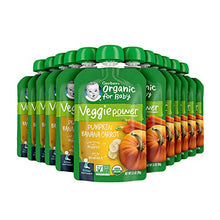 Load image into Gallery viewer, Gerber Organic Baby Food Pouches, 2nd Foods for Sitter, Veggie Power, Pumpkin Banana Carrot, 3.5 Ounce (Pack of 12)