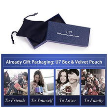 Load image into Gallery viewer, U7 Women Mens 18K Gold Plated Stainless Steel Link Colorful Evil Eye Beaded Rosary Necklace with Crucifix and Medal