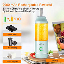 Load image into Gallery viewer, Portable Personal Blenders for Shakes and Smoothies, USB Rechargeable Mini Smoothie Blenders for Kitchen Small Handheld Blenders Juicer Cup with 11.84oz BPA Free Travel Sports Bottle and Lid