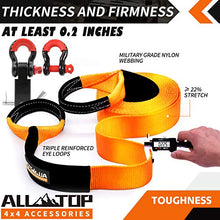Load image into Gallery viewer, ALL-TOP Nylon Recovery Kit with Hitch Receiver: 3" x 20' (35,000lbs) 100% Nylon Santch Strap + 2" Shcakle Hitch Receiver + 3/4 HD Shackles (2pcs) with Isolator + Storage Bag