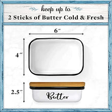 Load image into Gallery viewer, Home Acre Designs Butter Dish with Lid for Countertop - Unbreakable Metal Container & Covered Mess-Free Butter Keeper - Large Vintage Farmhouse Style Dishes