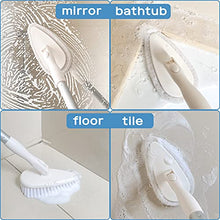 Load image into Gallery viewer, Qaestfy Shower Scrubber & Cleaning Brush Combo Tub and Tile Scrubber Cleaner Scrub Brushes with 51'' Long Handle Tool for Bathroom Bathtub Wall Mop Scrubbing Model QAE002