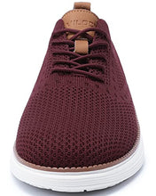 Load image into Gallery viewer, VILOCY Men's Casual Dress Sneakers Oxfords Business Shoes Lace Up Lightweight Comfortable Breathable Walking Knit Mesh Fashion Sneakers Tennis Wine Red,US11.5 EU45