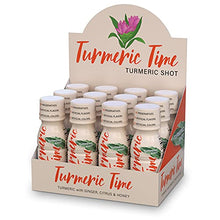 Load image into Gallery viewer, Turmeric Time Turmeric Shots - Turmeric with Ginger, Citrus & Honey | Non-GMO | No Preservatives or Artificial Flavors/Colors/Sweeteners | B Vitamins | Liquid Turmeric (12 Pack)