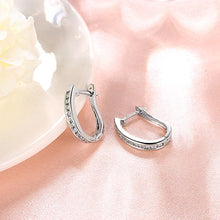 Load image into Gallery viewer, Platinum Gold Hoop Earrings Jewelry Birthday Gifts Presents Gemstone for Women Anniversary Zirconia Crystal