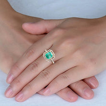 Load image into Gallery viewer, Beyond jewelry Natural Diamond Emerald Engagement 14kt Yellow Gold Women's Wedding Ring
