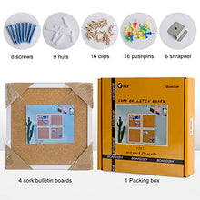Load image into Gallery viewer, Board2by Cork Bulletin Boards 12 X 12, White Framed Cork Tiles, Wall Mounted Corkboards for Walls, Small Pin Board 1/2 Inch Thick, Mini Wall Bulleting Board with 16 Push Pin Wood Clips, 4 Pack