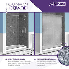 Load image into Gallery viewer, 76 x 48 inch Frameless Shower Door | Matte Black | Madam Complete Shower Kit | Water Repellent Sliding Glass Panel + Bottom Seal Strip Parts + Easy Glide Rollers | SD-AZ13-01MB