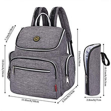 Load image into Gallery viewer, Qimiaobaby Multi-Function Baby Diaper Bag Backpack with Changing Pad and Portable Insulated Pocket (Grey)