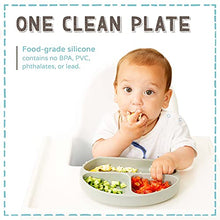 Load image into Gallery viewer, Baby to Toddler Silicone Suction Plate – Divided, BPA-Free Baby Led Weaning Plate Fits Most High Chair Trays – Dishwasher-, Oven-, & Microwave-Safe Kids Dishes by Silikong, 8.2x7.3x1.4 in. (Blue)