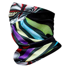 Load image into Gallery viewer, Riding Mask Motorcycle - Scarf Face Mask Bandana - 3D Neck Gaiter Face Cover - Tubular Bandana Cool Face Mask Sun Dust Protection for Cycling, Riding. (Evil Clown Face Mask)