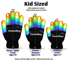 Load image into Gallery viewer, The Noodley Kids Toys for Boys LED Light Up Gloves and Flashing Shoelaces Toy for Autistic Children Cosplay Halloween Costume Stocking Stuffers Ages 4 5 6 7 (Small, Black)