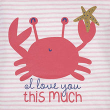 Load image into Gallery viewer, GERBER Baby Girls 4-Pack Short Sleeve Onesies Bodysuits, White Crab, 6-9 Months