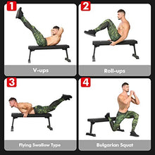 Load image into Gallery viewer, BangTong&Li Flat Weight Bench Utility Workout Exercise Training Equipment for Fitness
