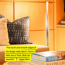 Load image into Gallery viewer, Brightech Helix - Modern LED Floor Lamp for Living Room Bright Lighting - Get Compliments: Unique, 48" Tall Light for Bedrooms, Offices - Dimmable, Contemporary Indoor Pole Lamp - Platinum Silver