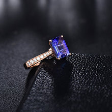 Load image into Gallery viewer, Beyond jewelry AAAA Natural Tanzanite Diamonds Engagement Wedding Ring in 14K Rose Gold for Women