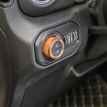 Load image into Gallery viewer, Voodonala Air Conditioner Headlight Switch Knob Trim for 2018-2022 Jeep Wrangler JL JLU Gladiator JT, Orange Aluminum Alloy 4pcs