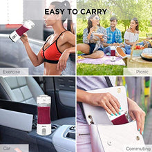 Load image into Gallery viewer, Olivivi Portable Blender, Multifunctional Personal Blender Mini Smoothie Blender 6 Powerful Blades, 4000mAh Rechargeable USB Juicer Cup Bottle with strainer Cleaning Brush for Travel BPA Free White