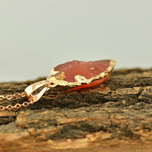 Load image into Gallery viewer, Paialco Natural Orange Agate Gemstone Rock Healing Crystal Arrow Shape Pendant Necklace