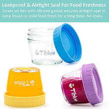 Load image into Gallery viewer, Glass Baby Food Storage Containers Set of 12, Leakproof 4 oz Glass Baby Food Jars with Lids & Marker, Reusable Small Glass Baby Food Containers for Infant & Baby, Freezer, Microwave & Dishwasher Safe