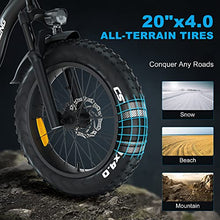 Load image into Gallery viewer, GESHENG 750W Folding Electric Bike Adults【Upgraded LG Battery】 48V 15AH Fat Tire Ebike 31MPH, 20" x4.0"Step-Thru Electric Bicycle S5 for Men & Women All Terrain Riding, Front Carrier As Gift