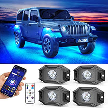 Load image into Gallery viewer, DR.CAR RGB LED Rock Lights, 4 Pods Multicolor Neon LED Light Kit with APP & Remote Control, 65 Scene Options, Music Sync, Timing, Exterior Car Lights Fit for Truk/ATV/UTV/Off-Road Vehicle, IP68
