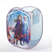 Load image into Gallery viewer, Idea Nuova Frozen 2 Pop Up Hamper Featuring Anna & Elsa, with Durable Carry Handles, 21" H x 13.5" W X 13.5" L