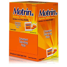 Load image into Gallery viewer, Motrin IB, Ibuprofen 200mg Tablets for Fever, Aches & Pain Relief, 50 Travel Packs of 2, 100 ct