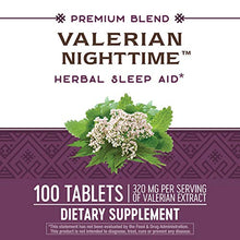 Load image into Gallery viewer, Nature’s Way Valerian Nighttime, Herbal Sleep Aid, 320 mg per Serving, Gluten-Free, 100 Tablets