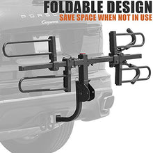 Load image into Gallery viewer, BV 2-Bike Bicycle Hitch Mount Rack Carrier for Car Truck SUV - Tray Style Smart Tilting Design (2-Bike Carrier)