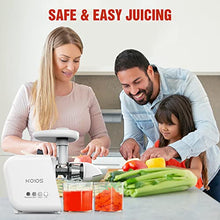 Load image into Gallery viewer, KOIOS Juicer, Masticating Juicer Machine, Slow Juice Extractor with Reverse Function, Cold Press Juicer Machines with Quiet Motor, Easy to Clean with Brush