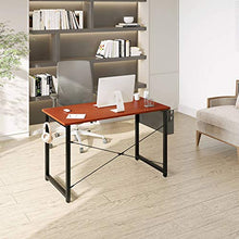 Load image into Gallery viewer, ODK Computer Writing Desk 39 inch, Sturdy Home Office Table, Work Desk with A Storage Bag and Headphone Hook, Teak