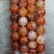 Load image into Gallery viewer, Natural Red Crab Fire Agate Gemstone 8mm Round Beads Stretch Bracelet 7 Inch