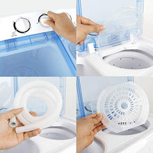 Load image into Gallery viewer, SUPER DEAL 2IN1 Mini Compact Twin Tub Washing Machine 17.6lbs Washer + Spinner Combo, with Timer Control, Drain Hose, Inlet Water Hose and Extra Long Cord