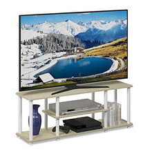 Load image into Gallery viewer, Furinno Turn-N-Tube No Tools 3D 3-Tier Entertainment TV Stand up to 50 inch TV, Round Tubes, Cream Faux Marble/Mustard