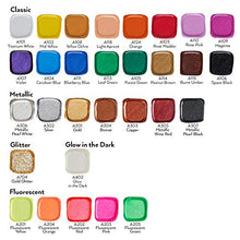 Load image into Gallery viewer, Arteza 3D Fabric Paint, Set of 30, Metallic & Glitter Colors, 1oz Tubes, Glow-in-The-Dark & Vibrant Shades, Textile Paint for Clothing, Accessories, Ceramic & Glass