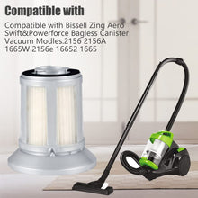 Load image into Gallery viewer, Replacement Filter for Bissell 2156A, 1665, 16652, 1665W Zing Canister Vacuum, Replacement Upright Vacuum Filter Compatible with Bissell Powerforce 1665, Compare to Part 1613056 (2 Pack)