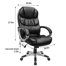 Load image into Gallery viewer, Furmax High Back Office Chair Adjustable Ergonomic Desk Chair with Padded Armrests,Executive PU Leather Swivel Task Chair with Lumbar Support (Black)