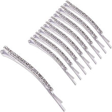 Load image into Gallery viewer, TecUnite 16 Pieces Rhinestone Bobby Pin Metal Hair Clips Clear Crystal Hair Pin Decorations for Lady Women Girls (White)