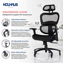 Load image into Gallery viewer, NOUHAUS Ergo3D Ergonomic Office Chair - Rolling Desk Chair with 3D Adjustable Armrest, 3D Lumbar Support and Extra Blade Wheels, Mesh Computer Chair, Gaming Chairs, Executive Swivel Chair (Black)
