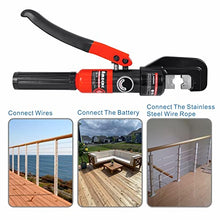 Load image into Gallery viewer, AMZCNC Hydraulic Hand Crimper Tool for Stainless Steel Cable Railing Fittings for 1/16" 1/8" 3/16" 1/4" Cable –Wire Swaging Tool 8 Ton and Stainless Steel Cable Cutter